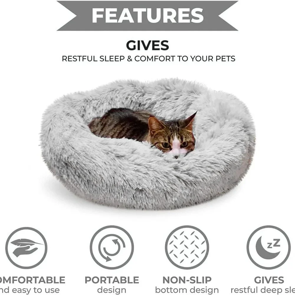 Whiskers & Friends Cat Bed, Cat Beds for Indoor Cats Washable